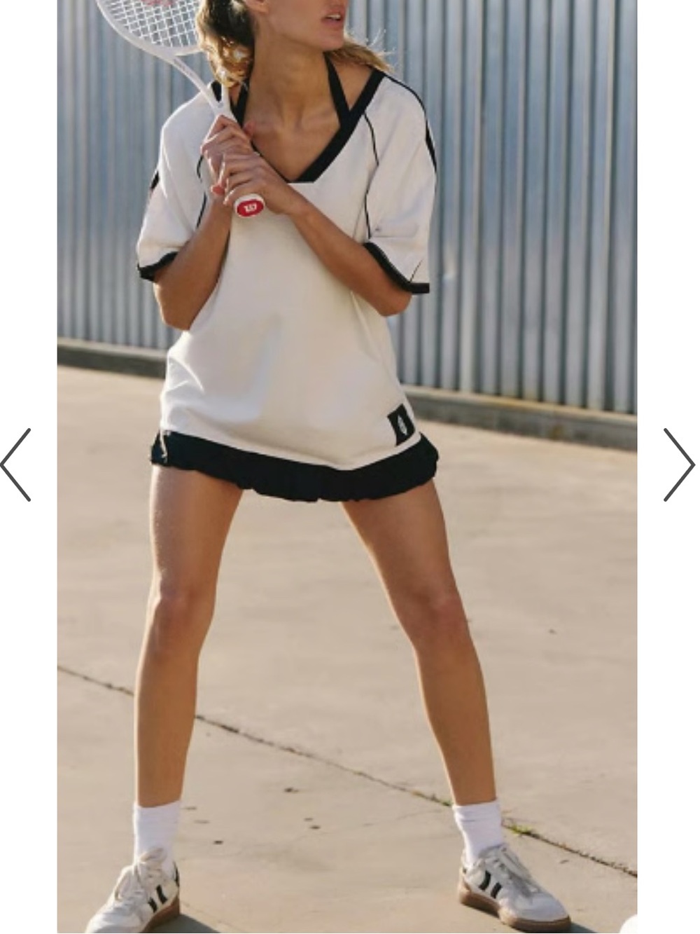 FP Movement by Free People Baseline White Tee with Black Trim NWOT Medium